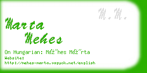 marta mehes business card